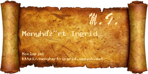 Menyhért Ingrid névjegykártya